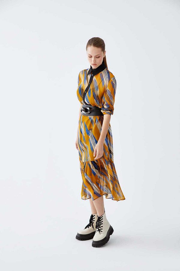 Roman Printed Midi Dress Original Trendyol