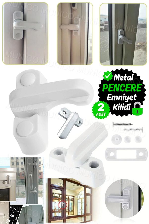 Munico-2 Pieces PVC Lock Screws - Thick Door and Window Design, Compatible with All Windows 1