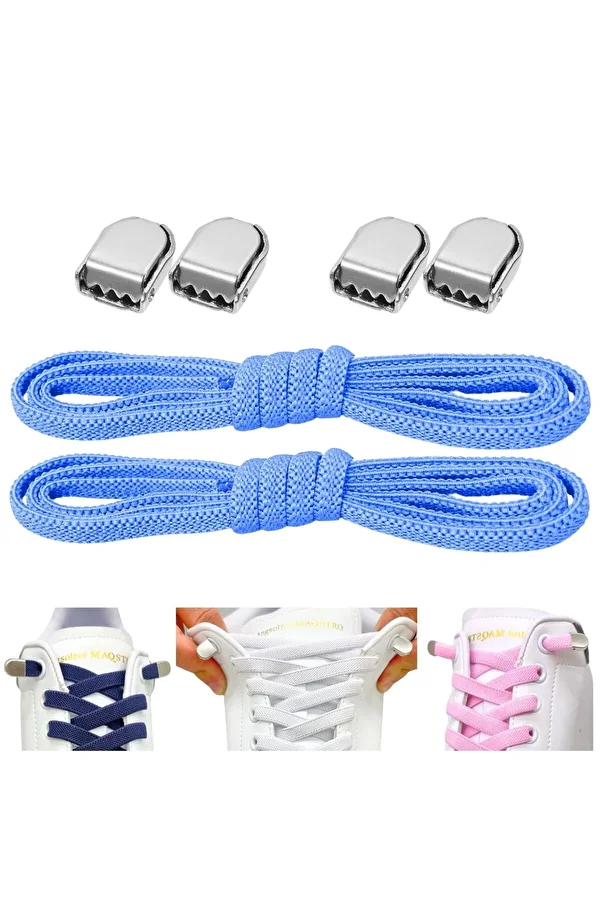 Palwin-Super Practical Elastic Laces, Elastic Shoelaces with Metal Buckles, Smart Laces, 1 Pair 1