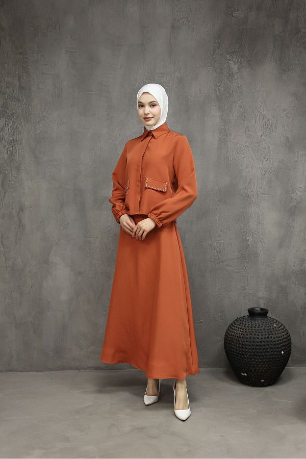 Orange skirt hijab clearance