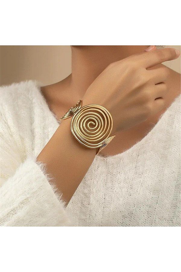 Pelin Aksesuar Gold Spiral Cuff Bracelet Trendyol