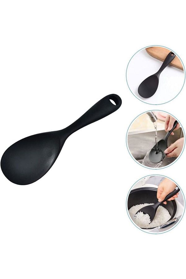 TARIK HOME-22.5 cm extra-hard tip silicone mixing spoon, rice spoon Fireproof Non-Stick pan not scratch 1