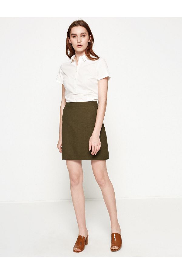Koton-Women's Green Skirt 7YAK72795UW 1