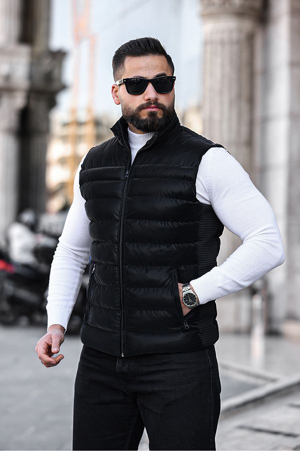 Mens slim fit puffer vest outlet