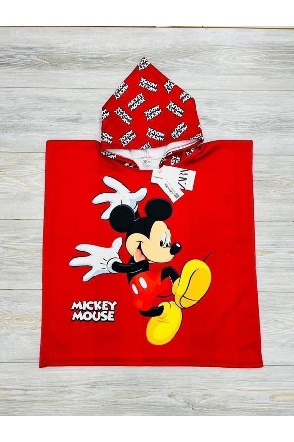 hira kids collection-Character Printed Poncho Children's Beach Towel 1