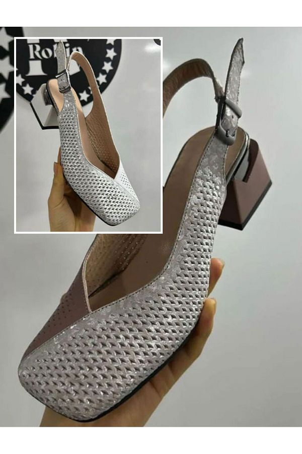 ShoesPA Beige Color Studded Napa Leather Single Strap Evening Dress Women s Sandals Trendyol