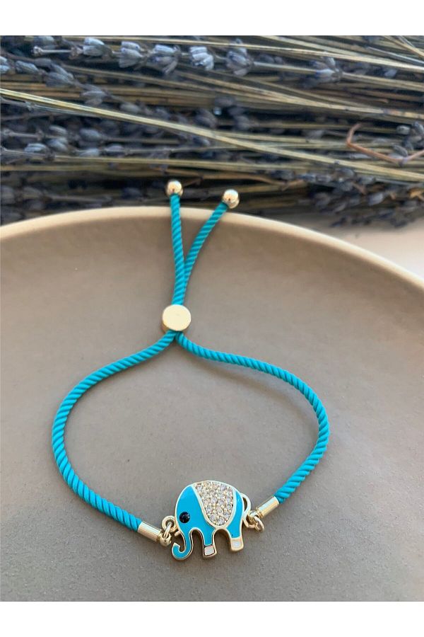 Pelin Aksesuar Blue Stone Elephant Figured String Bracelet Trendyol