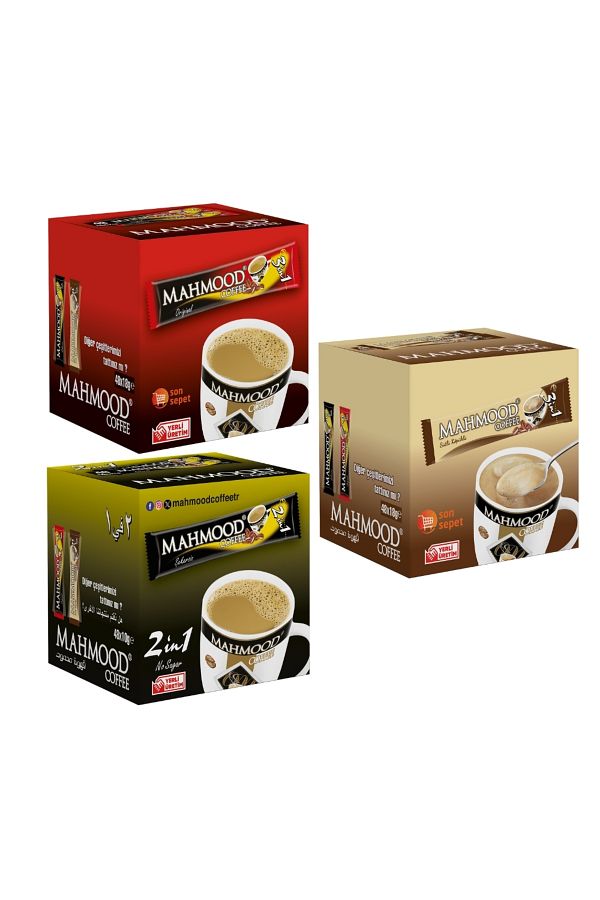 Mahmood Coffee-3 in 1 and 3 in 1 with Milk Foam and 2 in 1 Set of 3 48 Pieces 1