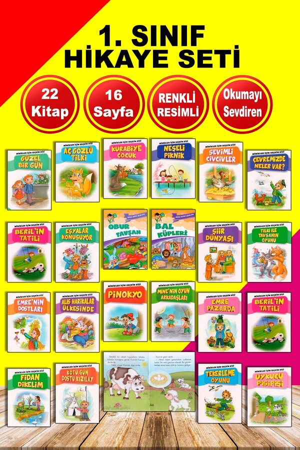 mucit dino 1. Sınıflar İçin İlk Okuma Hikaye Kitapları Seti 22 Kitap