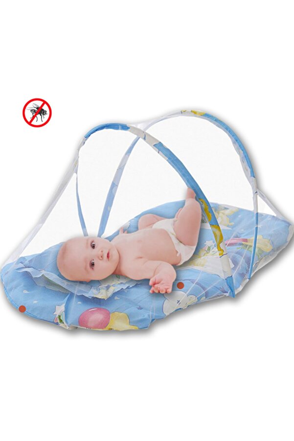 Süsle Baby Party Katlanabilir Bebek Cibinlik Sineklik Seti, 92 Cm - Mavi