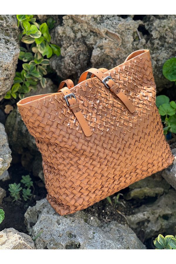 Bag Barr Women s Knit Leather Shoulder Bag Trendyol