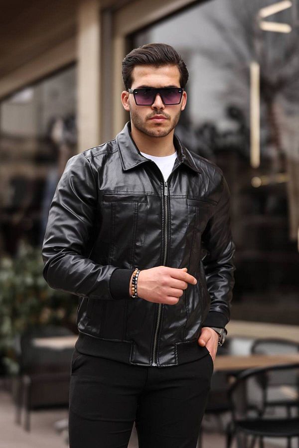 Leather jacket fit men top
