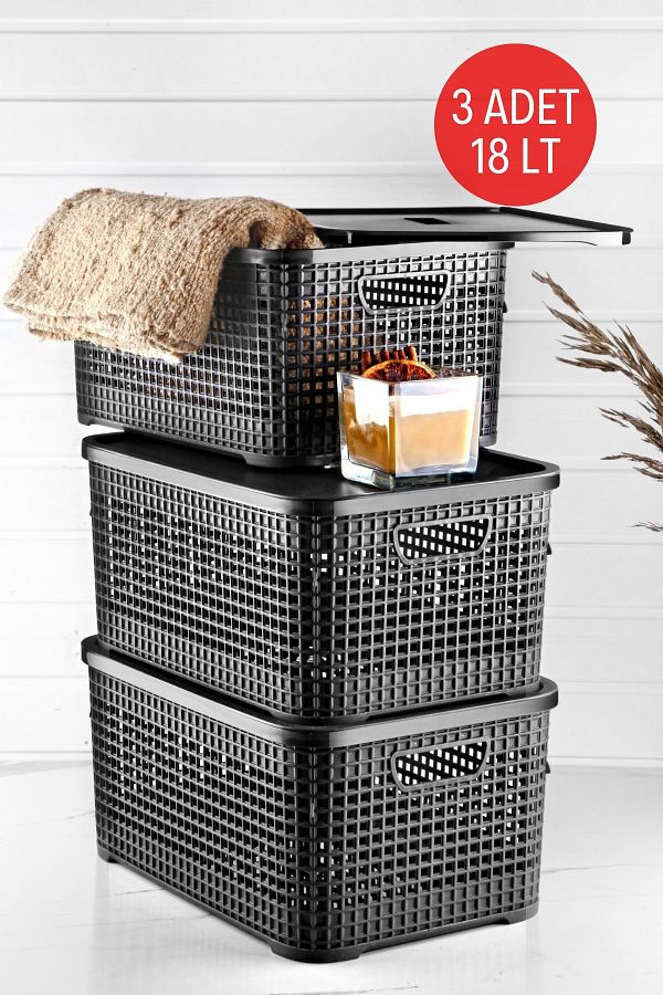 Nandy Home-18 Lt. Multi-Purpose Storage Box with 3 Lids 1