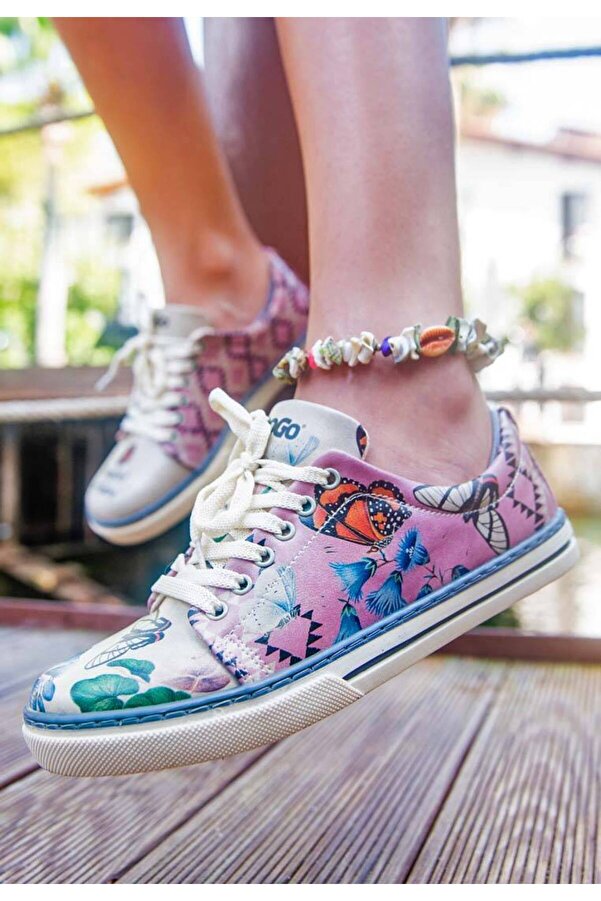 Dogo Women's Vegan Leather Multicolored Sneakers Thankful For