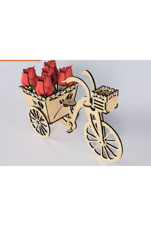 bet tasarım-Wooden Bicycle Flower Basket 1