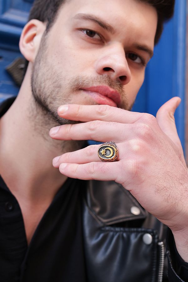 VERCETTI Men s Ring Turkish Flag Authentic Pattern MBJYK 0213 Trendyol