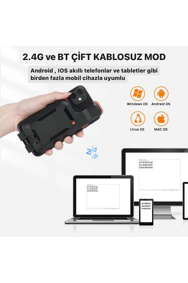 FOSILAVM-2D phone back clip Bluetooth barcode scanner wireless portable barcode reader 1