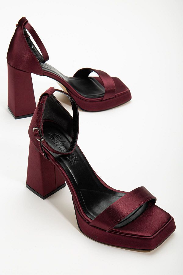 Burgundy open toe shoes top
