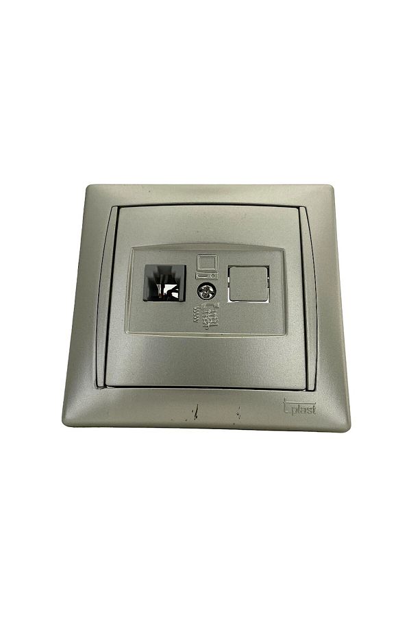 Tek-İş-Flush Mount Numeris RJ11 Telephone Socket metallic titanium 1