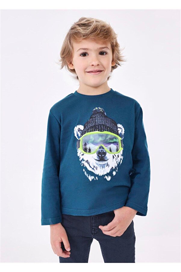 Mayoral Erkek Çocuk Üç Boyut Baskılı Sweatshirt