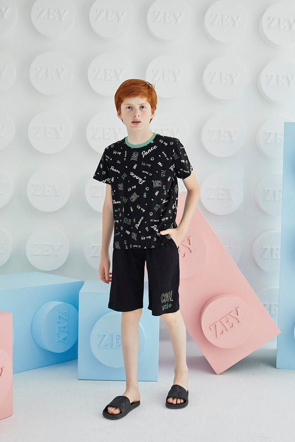 ZEYZEY-8655 MEN'S C. PRINTED SHORTS SET GARSON 1