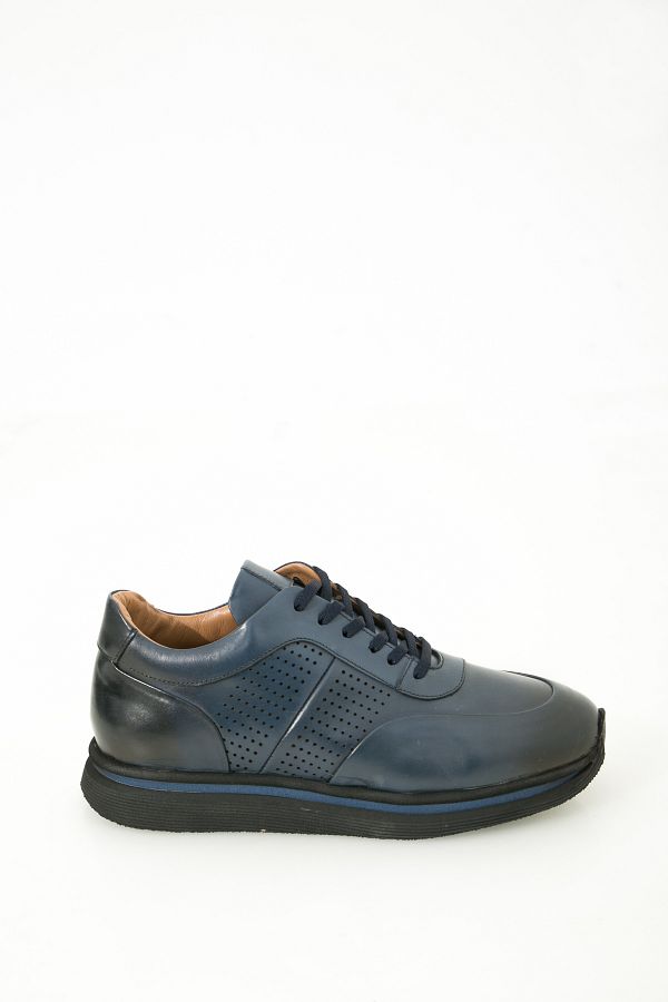 Gerardo Navy Blue Men s Genuine Leather Sports Shoes Trendyol