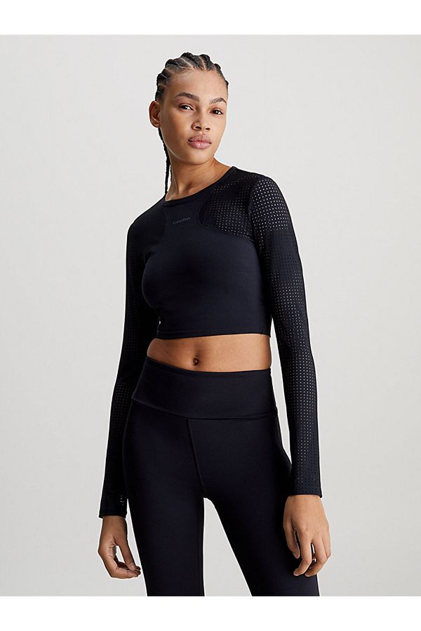 Calvin Klein Long Sleeve Cropped Gym Top Trendyol