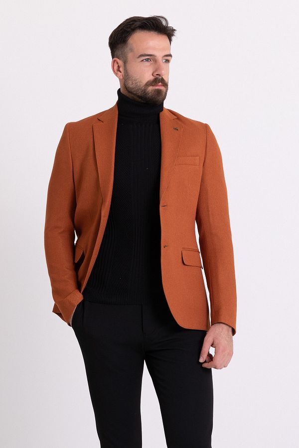Mcr Arnurlu Camel Color Slim Fit Mono Collar Men s Jacket Trendyol