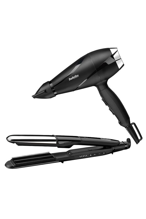 BABYLİSS-مجموعة مجفف الشعر Babyliss Shine Pro 2200w ومكواة فرد الشعر بالبخار 1