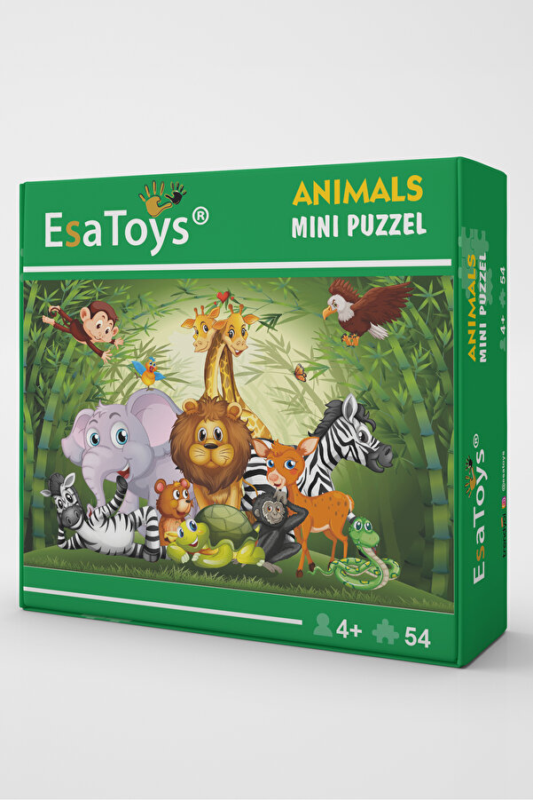 esatoys Ahşap Animals Mini Puzzle | 4 Yaş 54 Parça