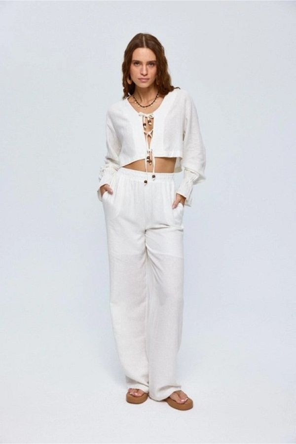 My Blog-Ecru Bohemian Beaded Linen Set 1