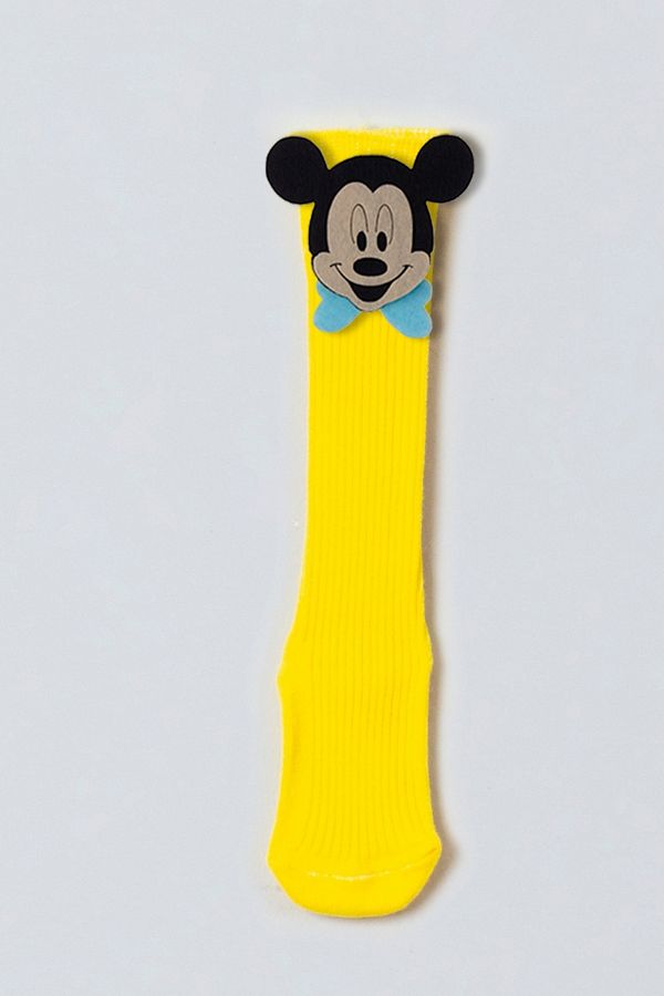 ADABEBEK-Blue Mickey Felt Baby Knee Socks with Bow Tie 1