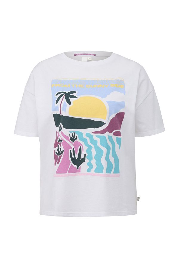 QS by s.Oliver T Shirt Fotoprint loose fit Jersey Trendyol