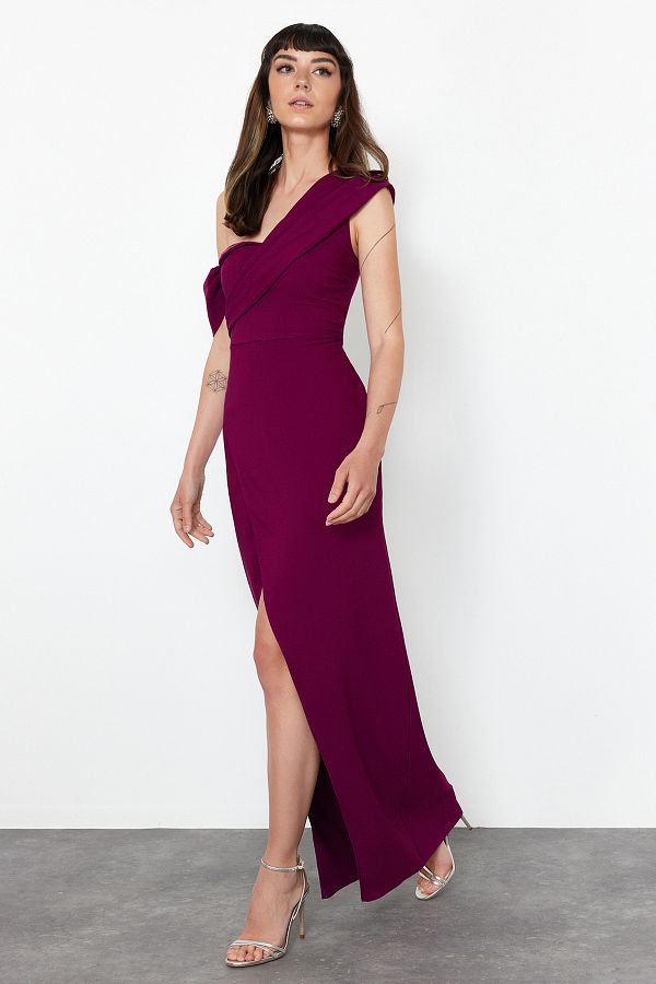 Long plum dress deals