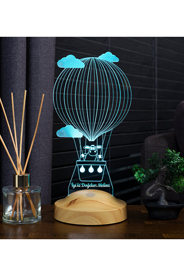 SEVGİLAMBASI Çocuk Bebek Hediyesi, Kuzulu Balon 3 Boyutlu Hediye Led Lamba