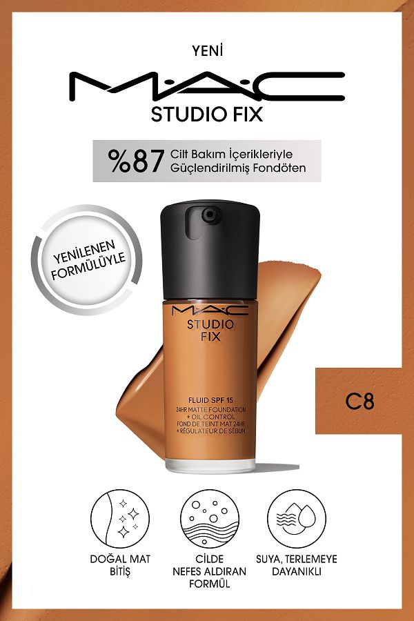 M.A.C-Studio Fix Fluid Spf 15 Mat Foundation-C 8 30 ml 1