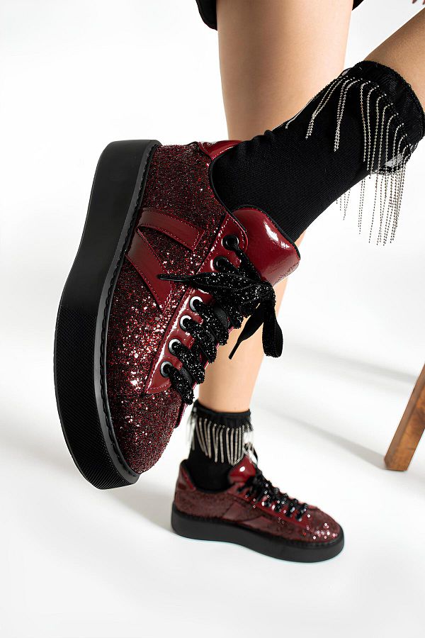 PAT SHOES Walking Shoes Burgundy Short heels 1 4 cm Trendyol