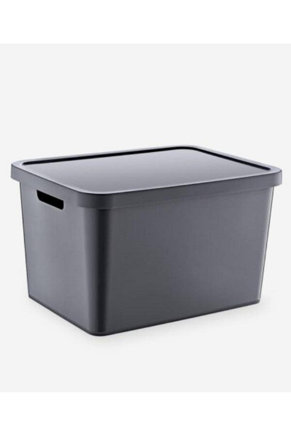 PANJI-Stafi 18 Lt Set of 4 - Anthracite Box with Lid, Multi-Purpose 1