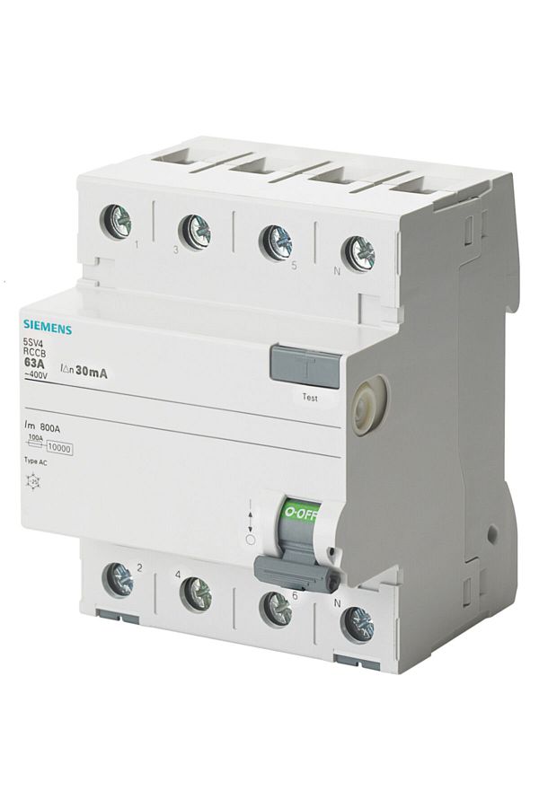 Siemens-Fire Protected Three Phase Residual Current Relay 4x25 Ampere 300ma 1