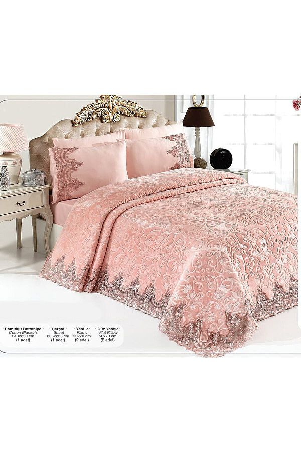 polo life Guipure Blanket Set Trendyol
