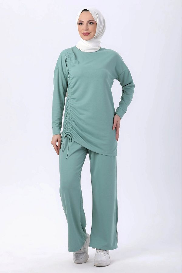 DAS KLEID-MINT Side Drawstring Detailed Double Set 1