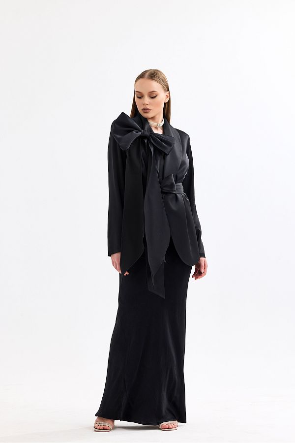 Satin skirt&jacket top