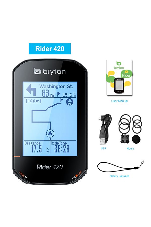 Bryton-Rider 420 Wireless GPS Bike Computer with RoHS Certification Cycling Speedometer and Odometer 1