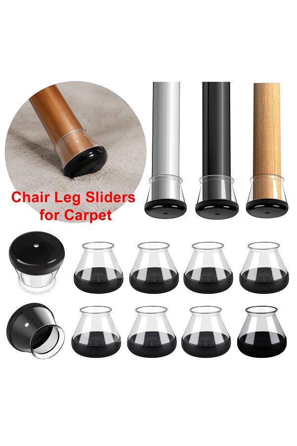 NOVESTO 16pcs Chair Leg Sliders For Carpet Round Chair Glides Furniture Leg Protectors Caps Carpet Pro. Trendyol