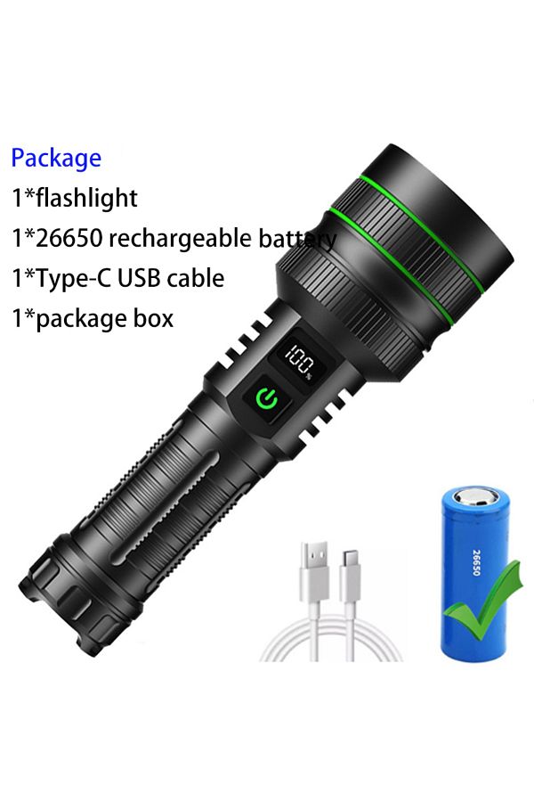 KENSUN-High Power Led Flashlight Usb Rechargeable Super Long Range Tactical Torch Strong Light Lamp Outd... 1