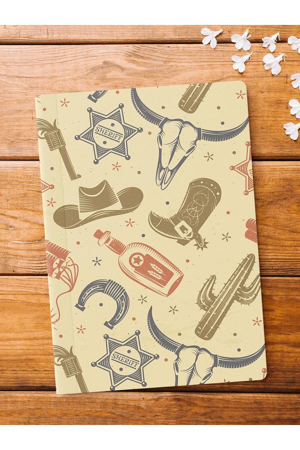 Postifull-Unlined Notebook, Western Patterned Notebook, Notepad, Intellect and Memory Notebook, 64 Pages, 14*21cm 1