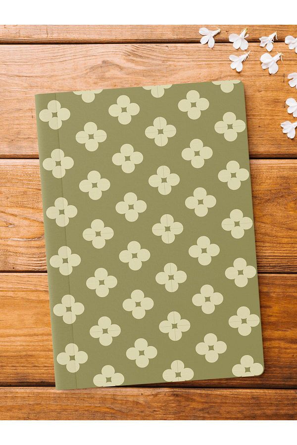 Postifull-Unlined Notebook, Dark Green Patterned Notebook, Notepad, Intellect and Memory Notebook, 64 Pages, 14*21cm 1
