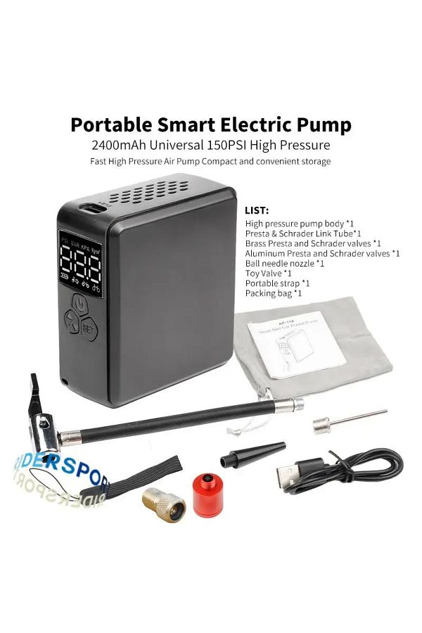 rrskit Portable Bike Pump Mini Electric Air Pump With Lcd Display 150psi Tire Inflator Motorcycle. Trendyol