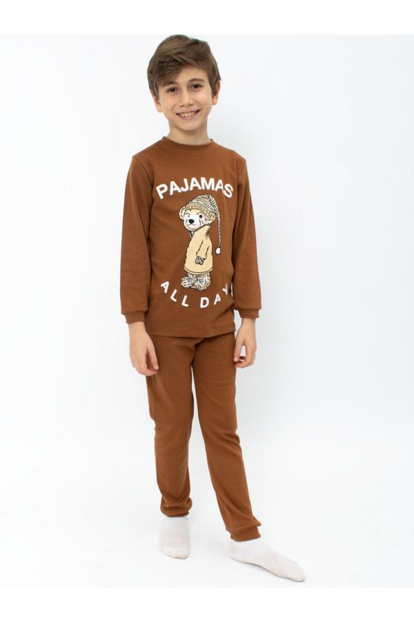 LUSANA 5062 8 10 YEARS OLD PAJAMAS ALL DAY PRINTED MEN S PAJAMAS SET BOY S SET Trendyol