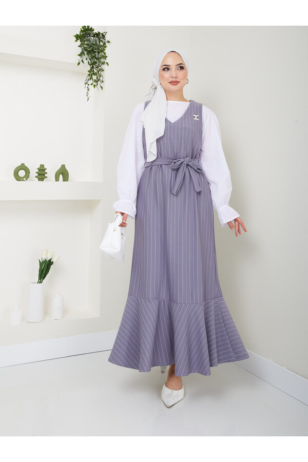 VOLT CLOTHİNG-Rochie de damă în dungi 1